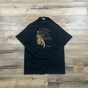 Vintage 90s Jerzees Seattle Biker Graphic Tee